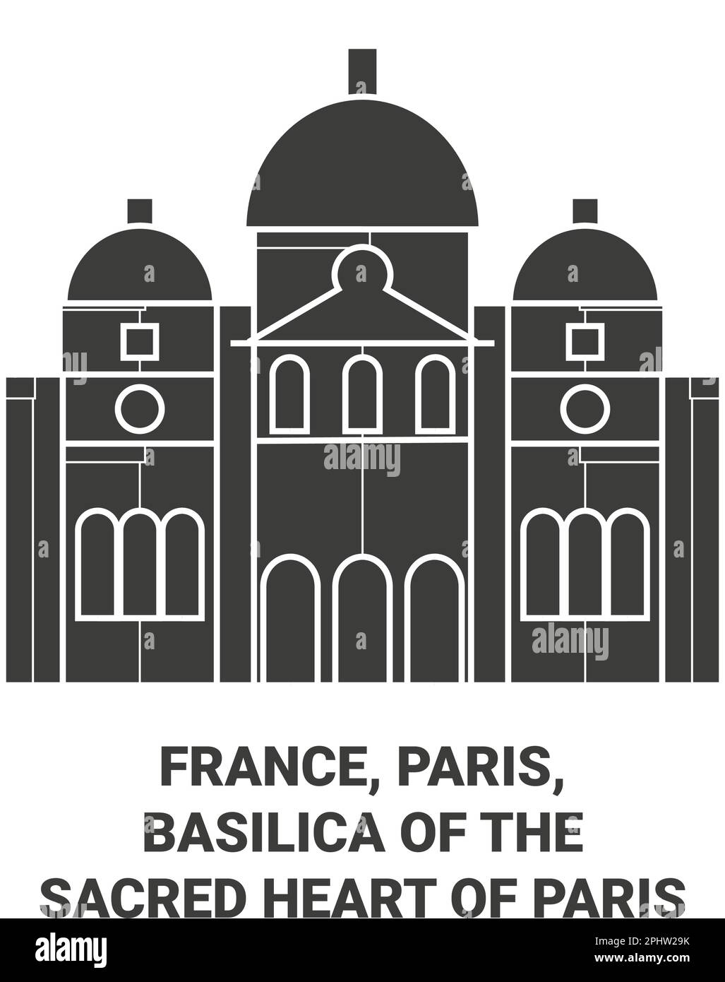 Francia, Parigi, Basilica del Sacro cuore di Parigi viaggio punto di riferimento vettoriale illustrazione Illustrazione Vettoriale