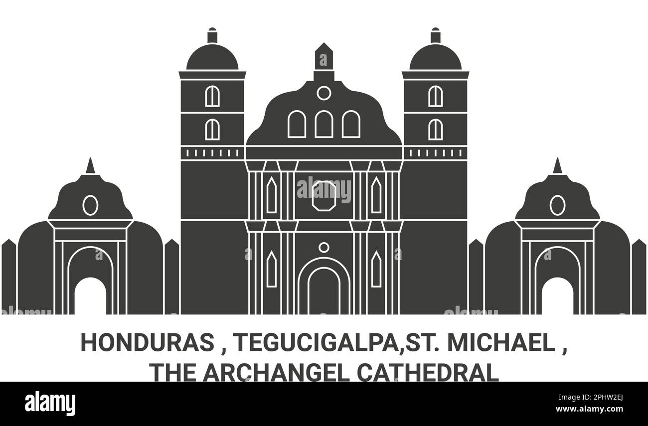 Honduras , Tegucigalpa, St Michael , la Cattedrale di Arcangelo viaggio punto di riferimento vettoriale illustrazione Illustrazione Vettoriale