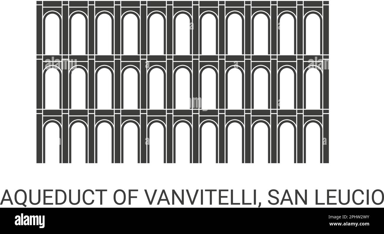 Italia, Acquedotto di Vanvitelli, San Leucio viaggio punto di riferimento vettoriale illustrazione Illustrazione Vettoriale