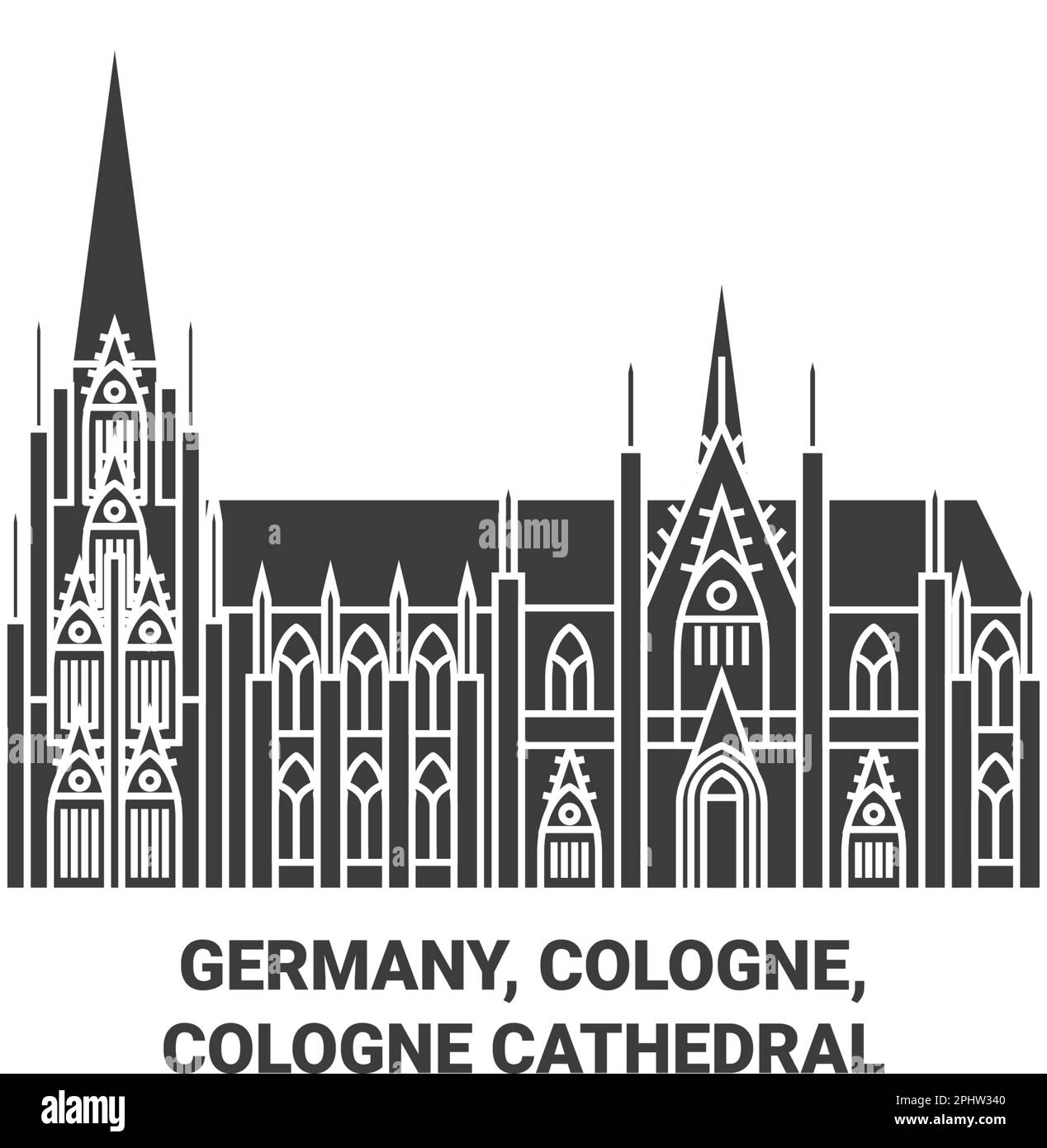 Germania, Colonia, Cattedrale di Colonia viaggio simbolo vettore illustrazione Illustrazione Vettoriale