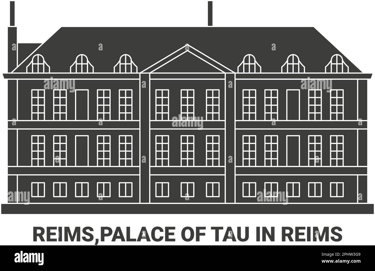 Francia, Reims, Palazzo di Tau a Reims, viaggio punto di riferimento vettore illustrazione Illustrazione Vettoriale