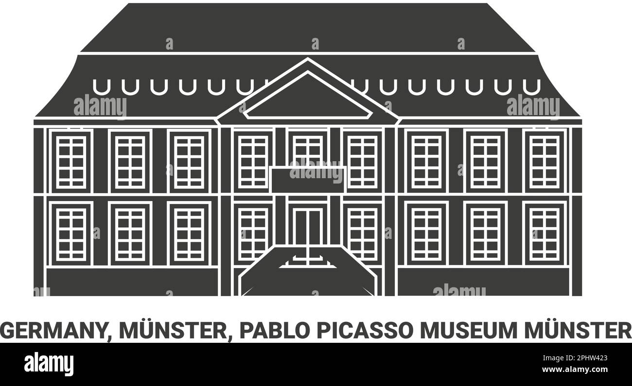 Germania, Munster, Pablo Picasso Museo Munster viaggio punto di riferimento vettore illustrazione Illustrazione Vettoriale