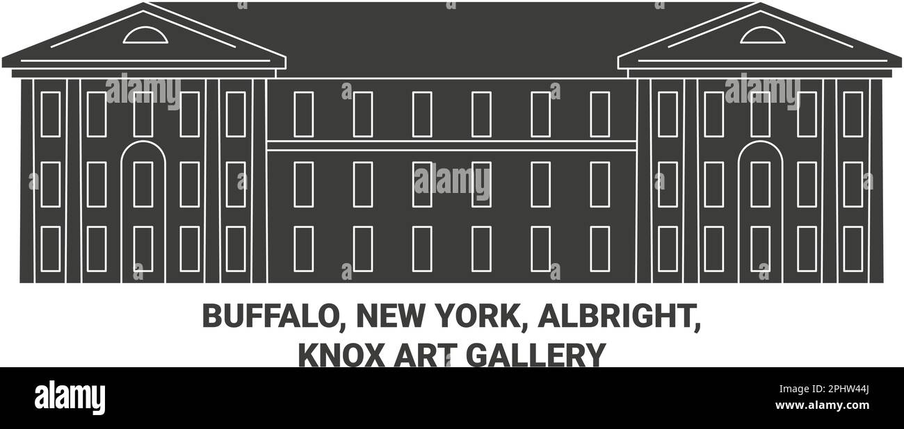 Stati Uniti, Buffalo, New York, Albright, Knox Art Gallery viaggio punto di riferimento vettoriale illustrazione Illustrazione Vettoriale