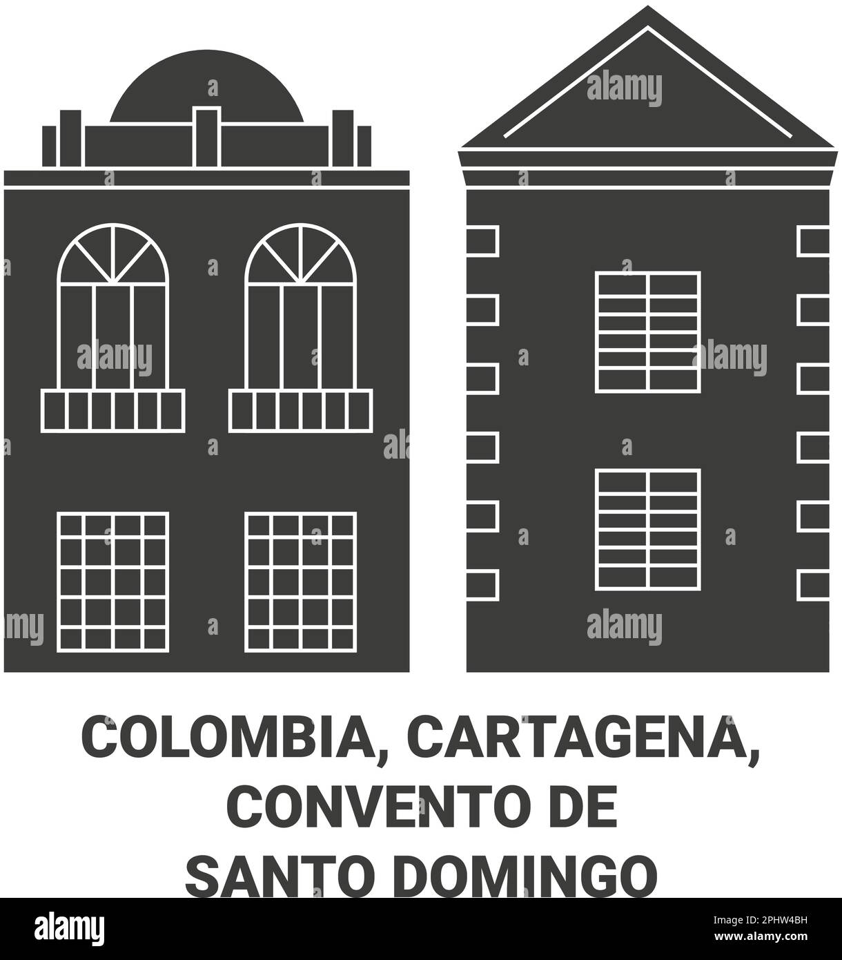 Colombia, Cartagena, Convento De Santo Domingo viaggio punto di riferimento vettore illustrazione Illustrazione Vettoriale