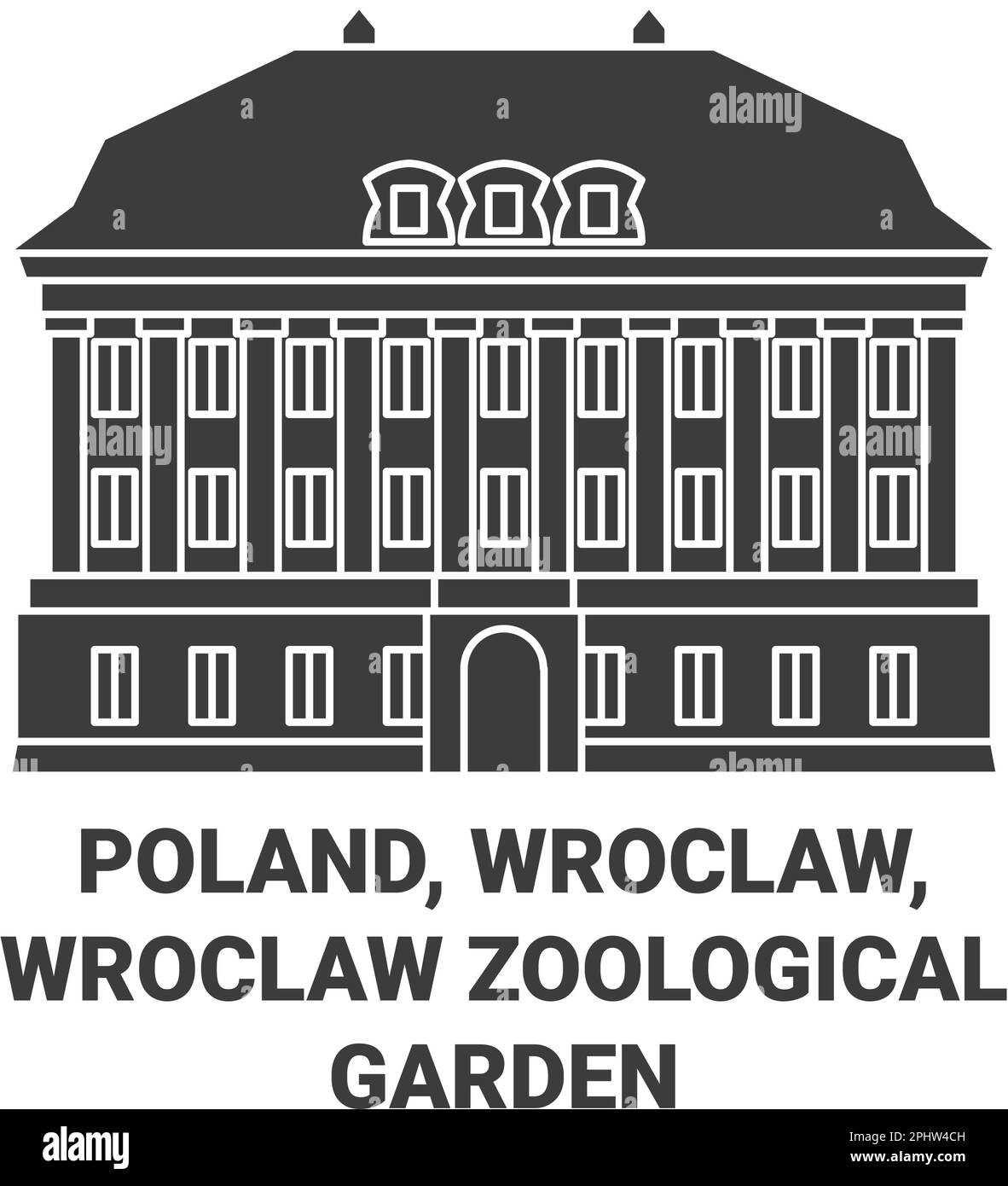 Polonia, Wroclaw, Wrocaw Zoological Garden viaggio punto di riferimento vettoriale illustrazione Illustrazione Vettoriale