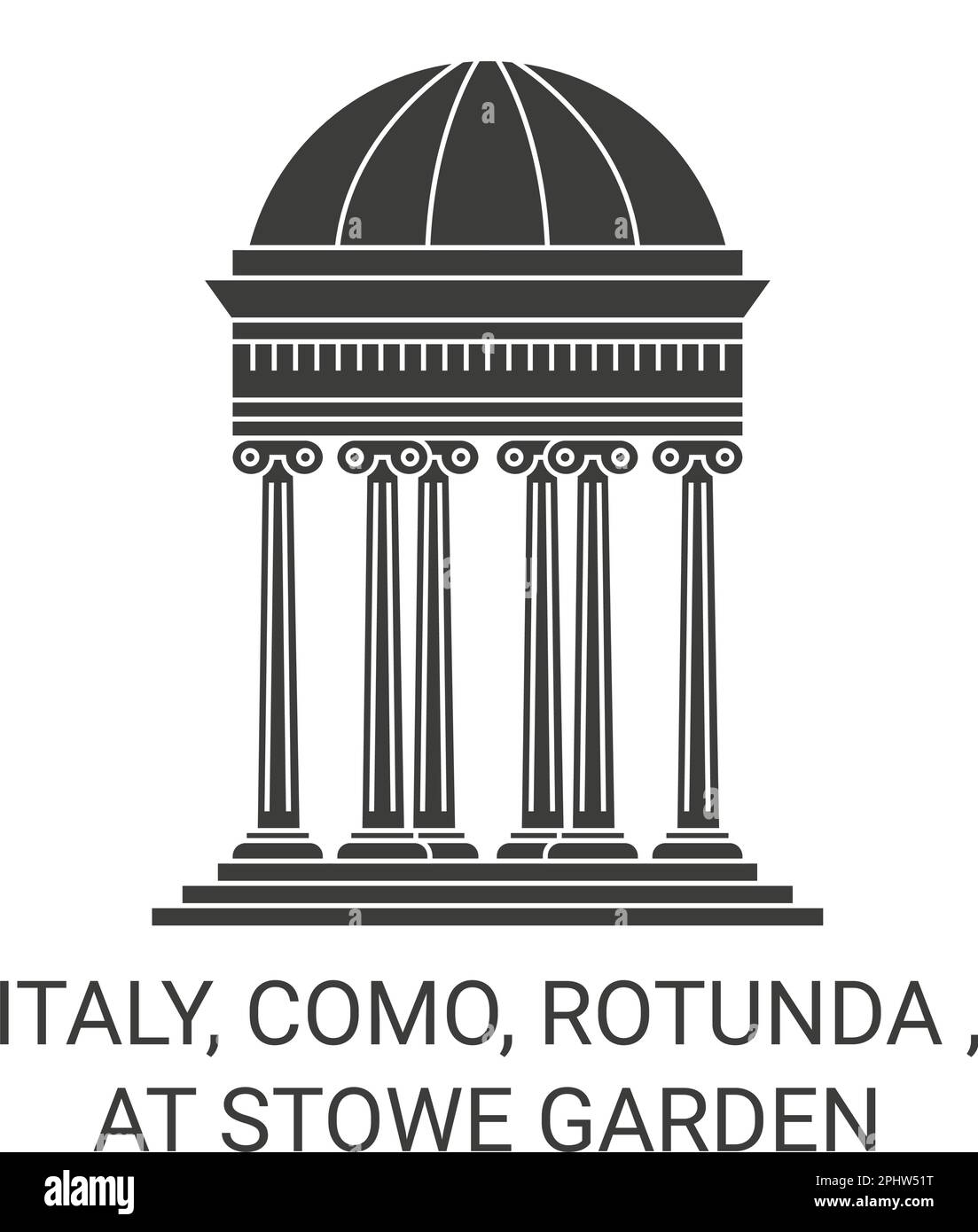 Italia, Como, Rotunda , a Stowe Garden viaggio punto di riferimento vettoriale illustrazione Illustrazione Vettoriale