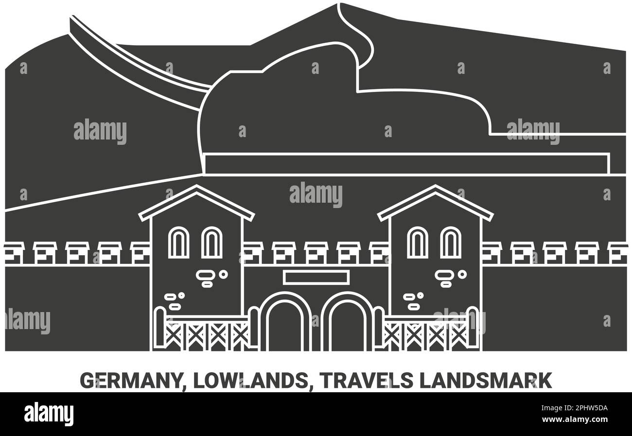 Germania, Lowlands, Viaggi Landsmark viaggio riferimento vettoriale illustrazione Illustrazione Vettoriale