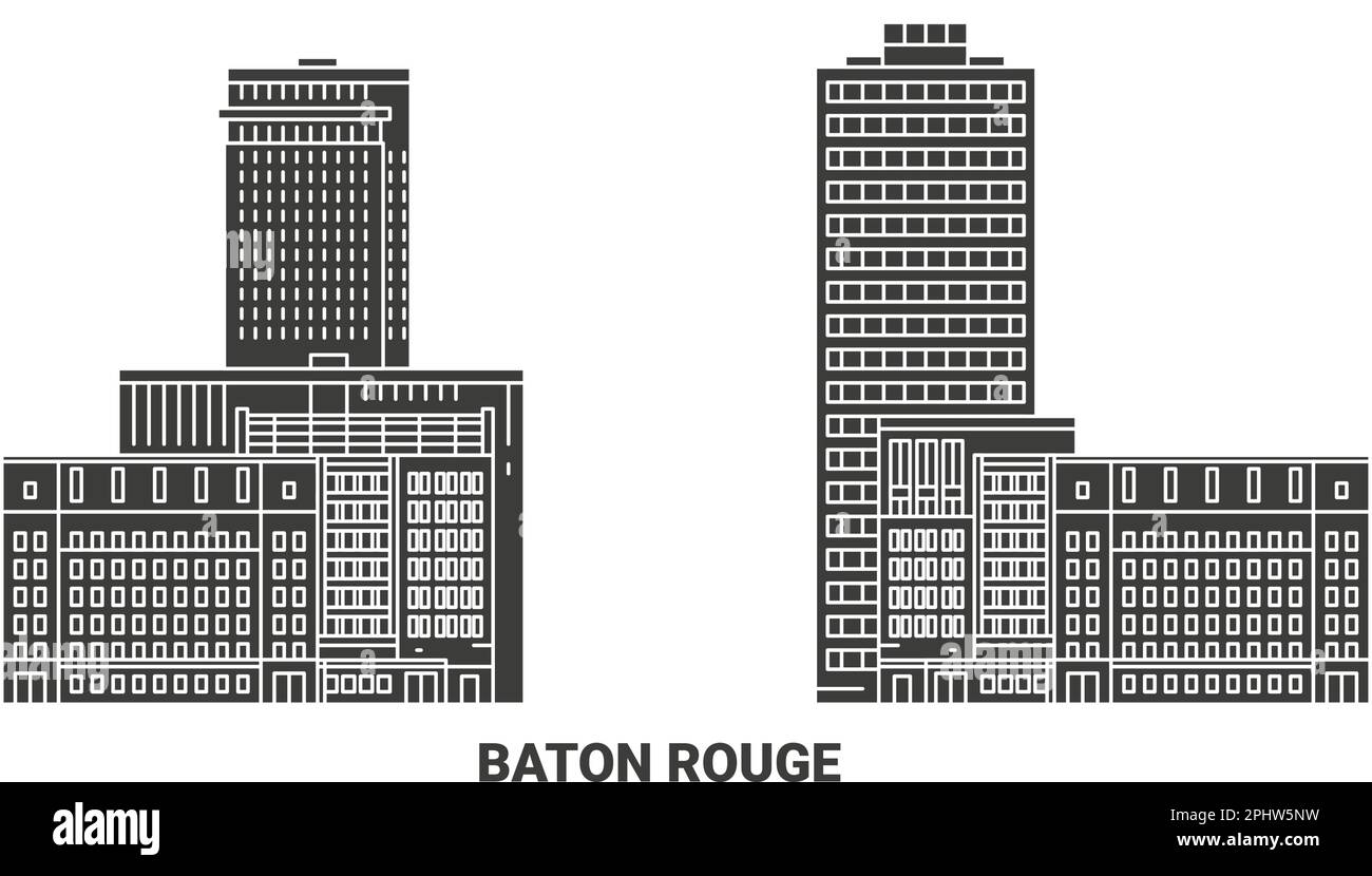 USA, Baton Rouge viaggio riferimento vettoriale illustrazione Illustrazione Vettoriale