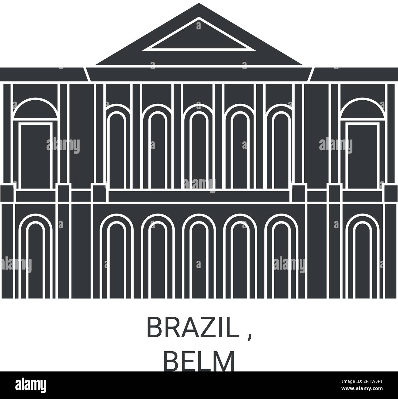 Brasile , Belm Travel riferimento vettoriale illustrazione Illustrazione Vettoriale