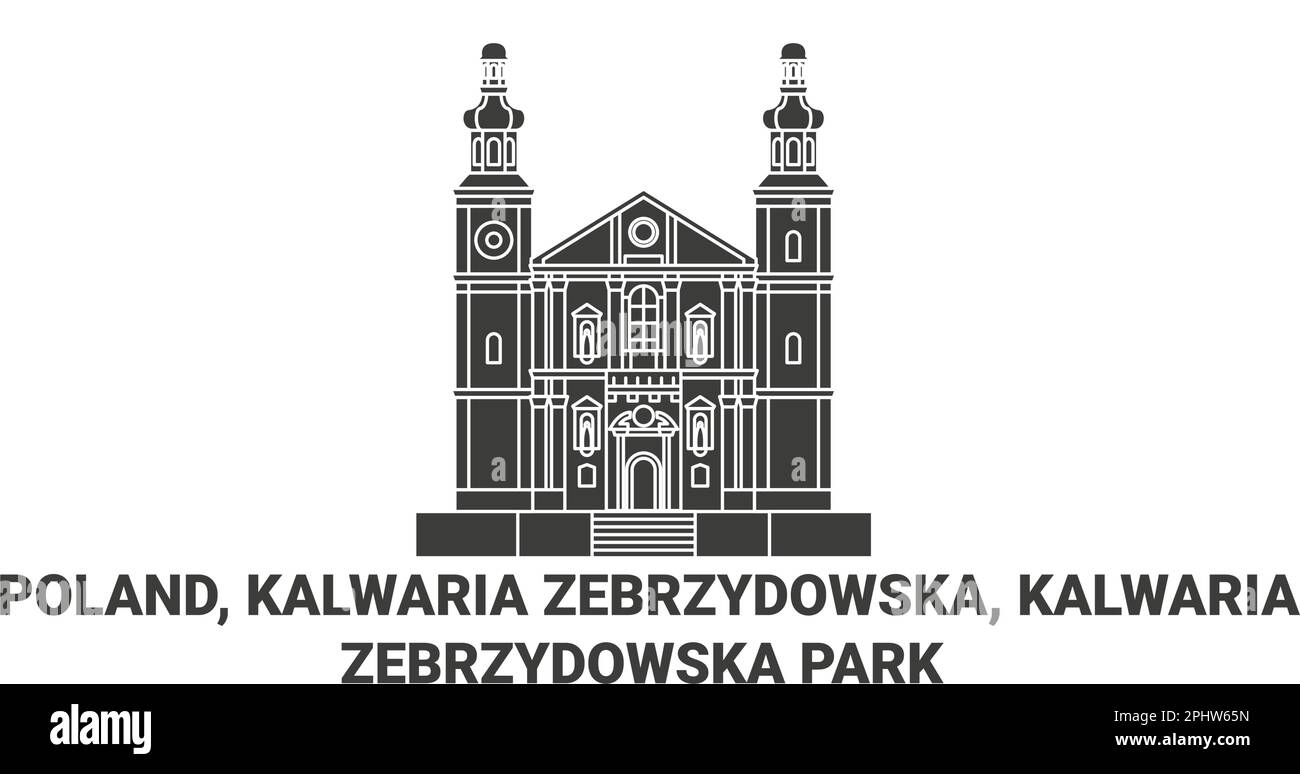 Polonia, Kalwaria Zebrzydowska, viaggio Parco punto di riferimento vettoriale illustrazione Illustrazione Vettoriale