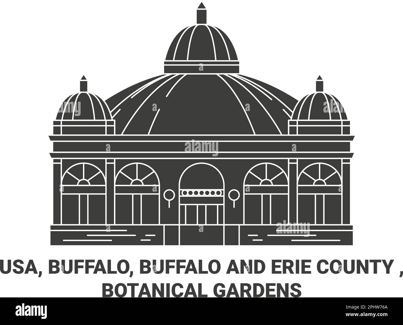 USA, Buffalo, Buffalo e Contea di Erie , Giardini Botanici viaggio punto di riferimento vettore illustrazione Illustrazione Vettoriale