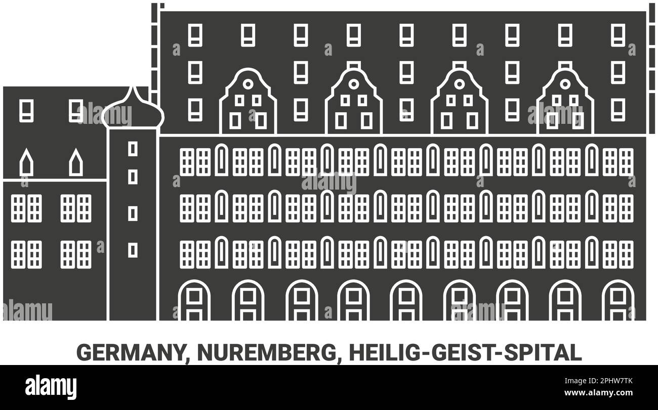 Germania, Norimberga, Heiliggeistspital viaggio punto di riferimento vettore illustrazione Illustrazione Vettoriale