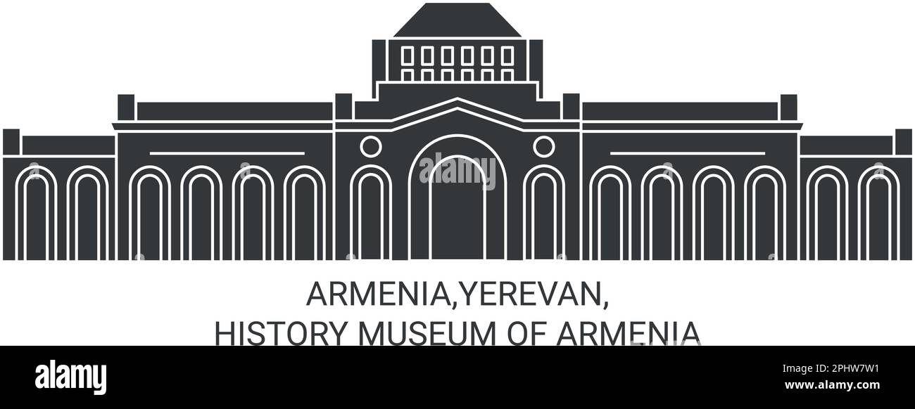 Armenia, Yerevan, Museo di Storia dell'Armenia viaggio punto di riferimento vettoriale illustrazione Illustrazione Vettoriale