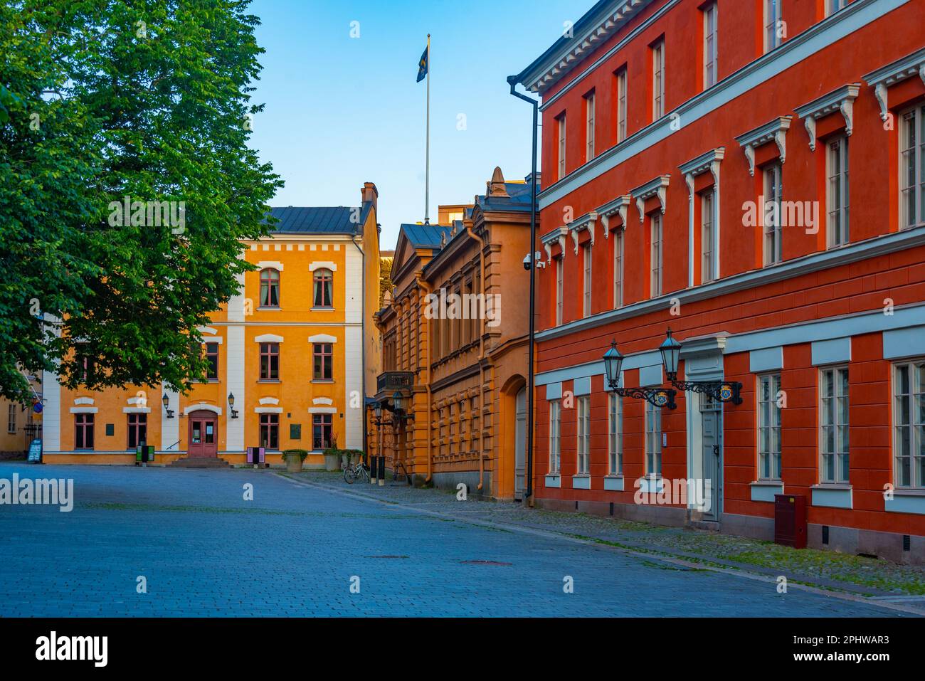 Edificio rosso della scuola cattedrale di Turku, Finlandia. Foto Stock