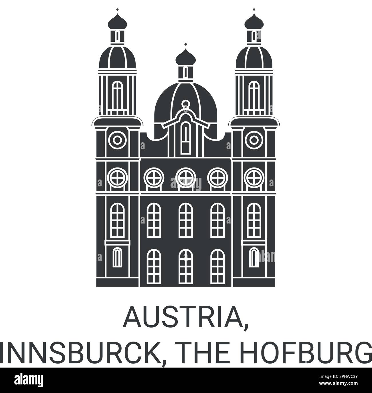 Austria, Innsburck, la Hofburg viaggio punto di riferimento vettore illustrazione Illustrazione Vettoriale