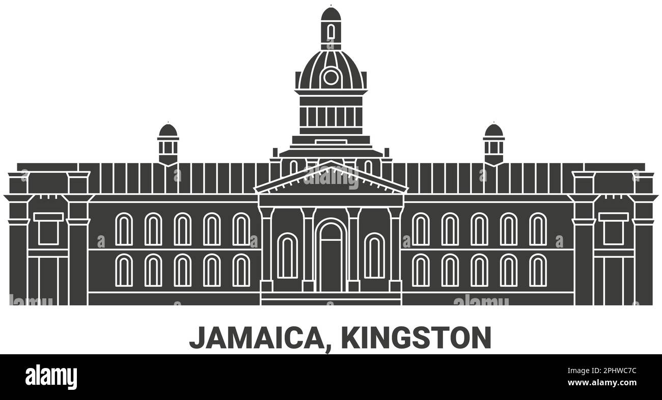 Giamaica, Kingston, viaggio punto di riferimento vettore illustrazione Illustrazione Vettoriale