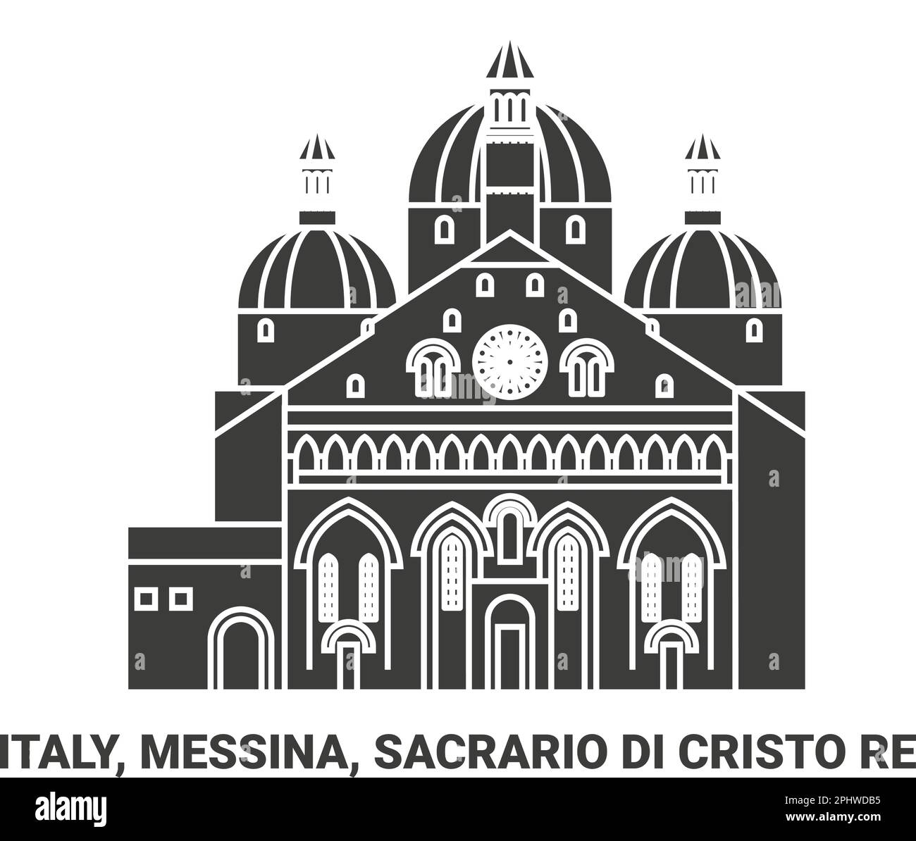 Italia, Messina, Sacrario di Cristo Re viaggio punto di riferimento vettoriale illustrazione Illustrazione Vettoriale