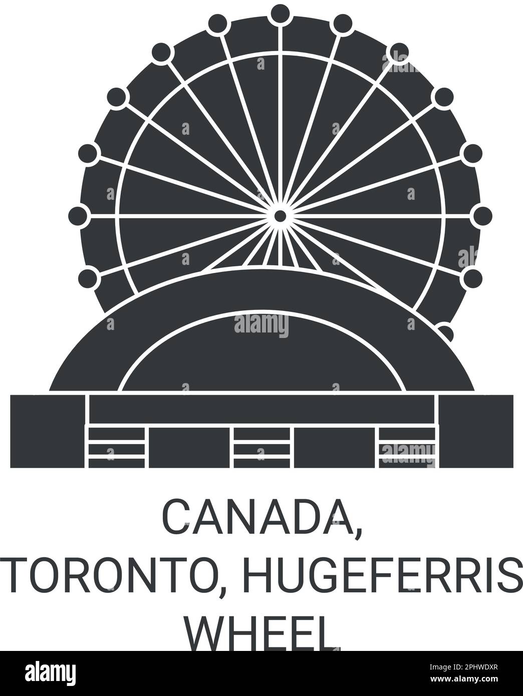 Canada, Toronto, Hugeferris Wheel viaggio riferimento vettoriale illustrazione Illustrazione Vettoriale