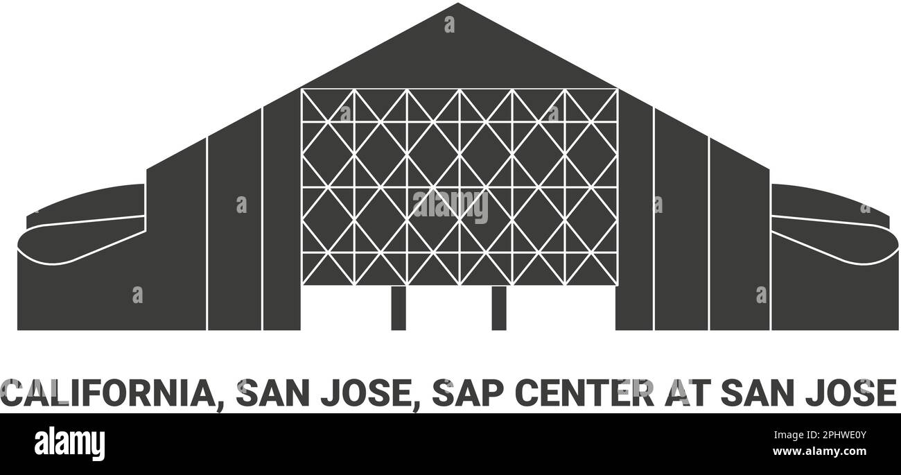 Stati Uniti, California, San Jose, SAP Center a San Jose, viaggio punto di riferimento vettore illustrazione Illustrazione Vettoriale