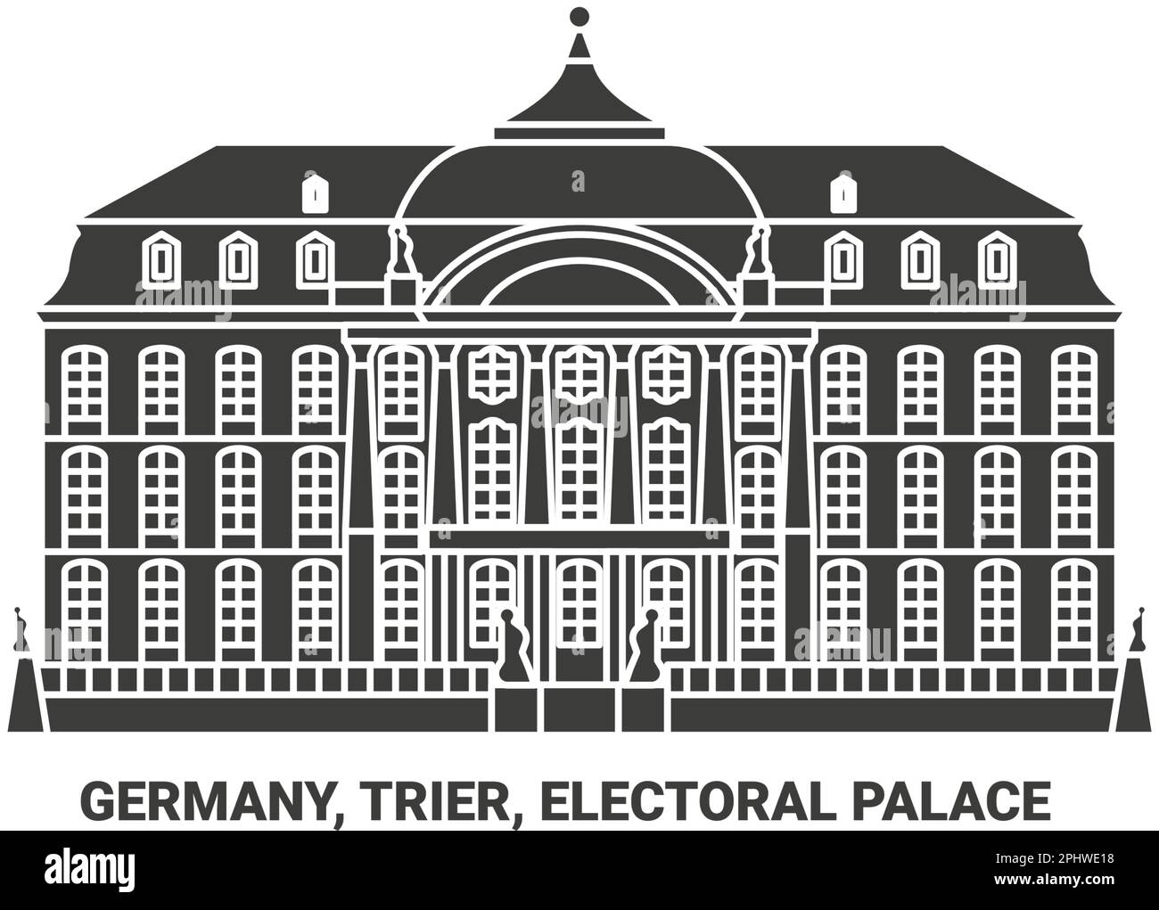 Germania, Treviri, Palazzo elettorale viaggio punto di riferimento vettoriale illustrazione Illustrazione Vettoriale