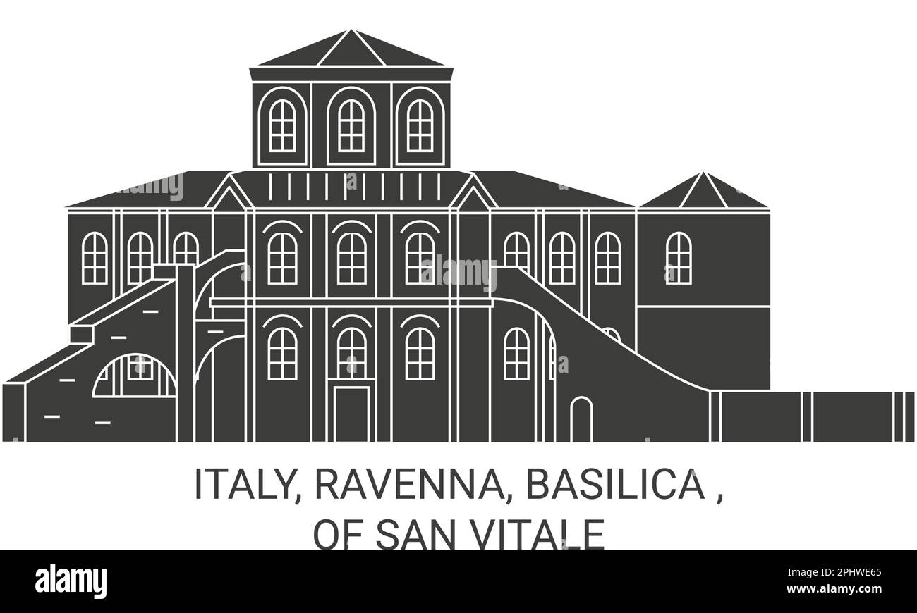 Italia, Ravenna, Basilica , di San vitale viaggio punto di riferimento vettoriale illustrazione Illustrazione Vettoriale