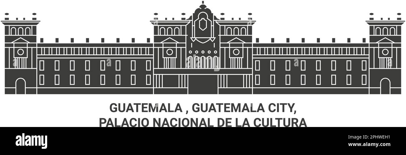 Guatemala , Città del Guatemala, Palacio Nacional De la Cultura viaggio punto di riferimento vettoriale illustrazione Illustrazione Vettoriale