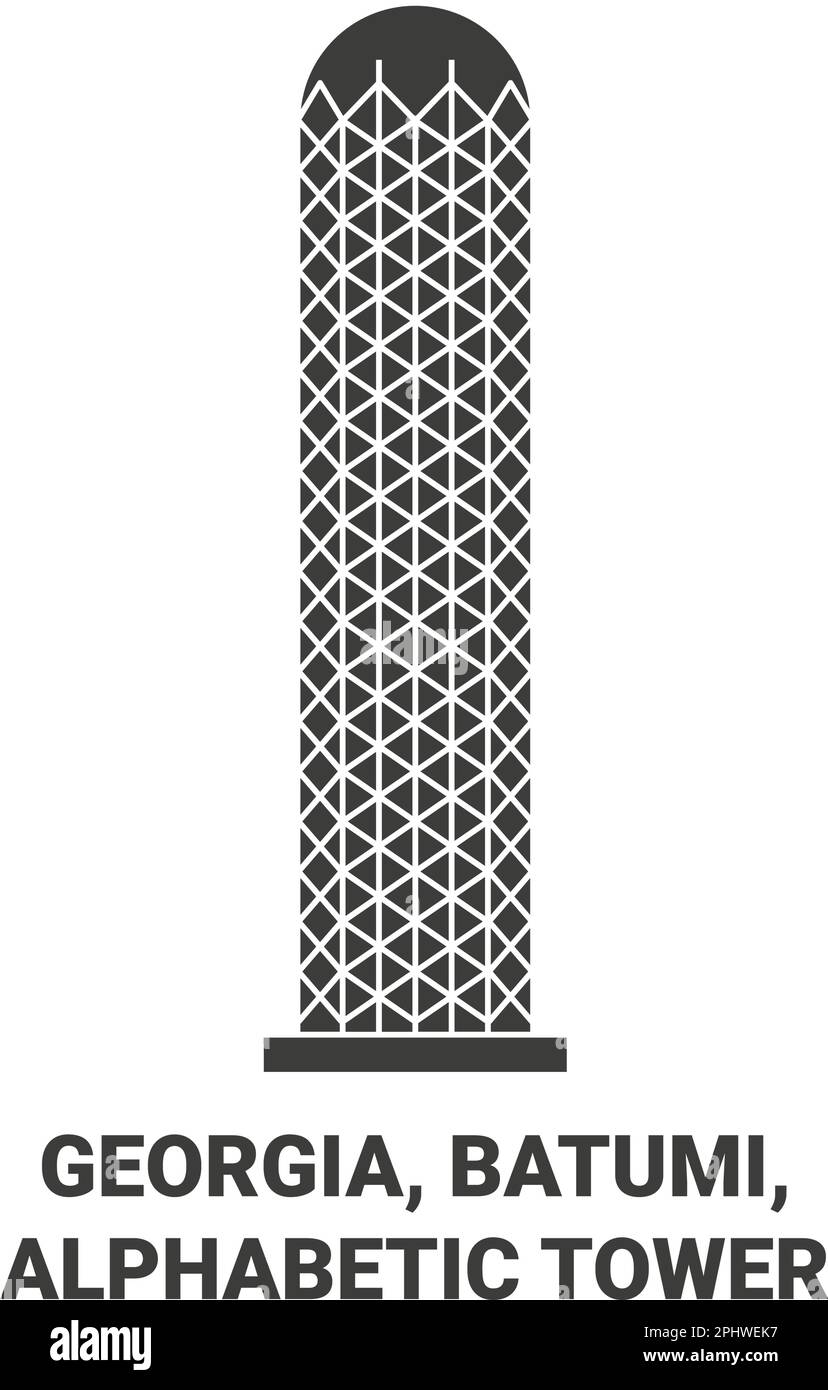 Georgia, Batumi, Alphabetic Tower viaggio punto di riferimento vettoriale illustrazione Illustrazione Vettoriale