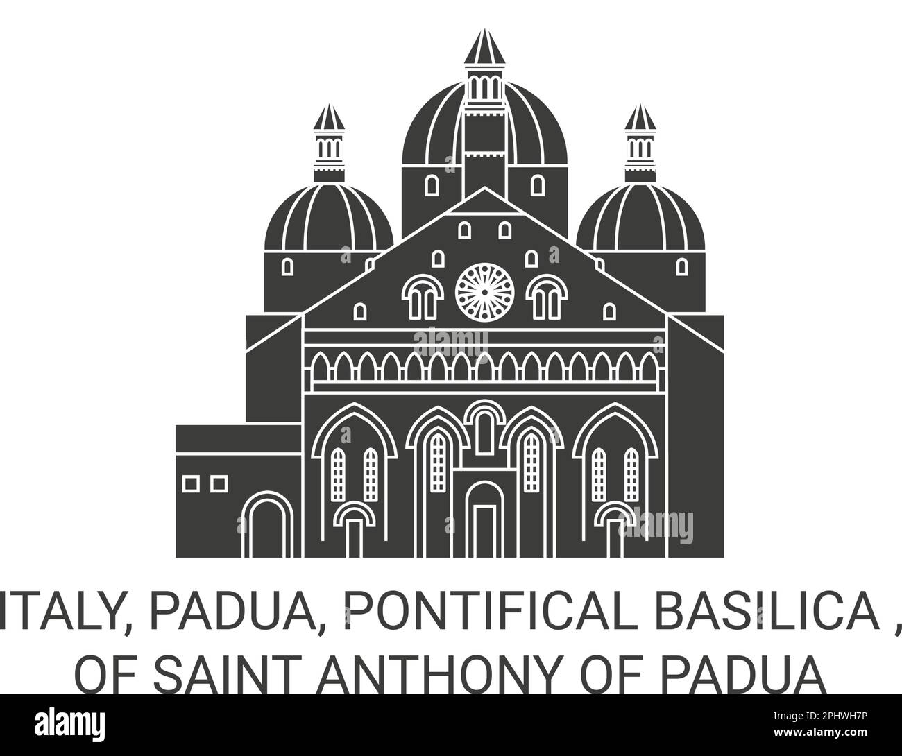 Italia, Padova, Pontificia Basilica , di Sant'Antonio da Padova viaggio punto di riferimento vettoriale illustrazione Illustrazione Vettoriale