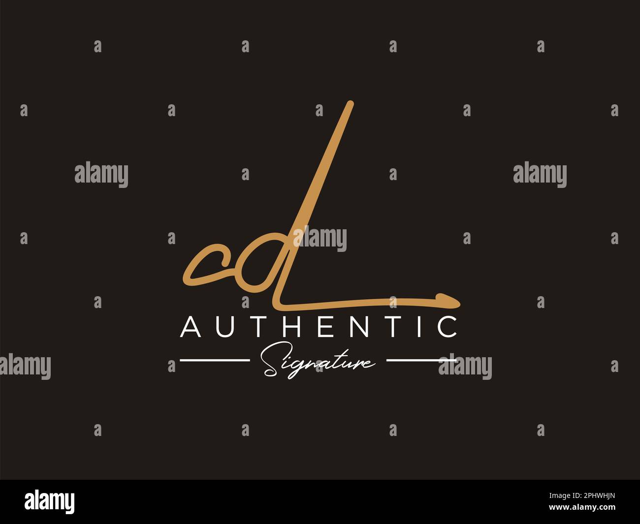 Vettore modello di logo della firma di lettera ad Illustrazione Vettoriale