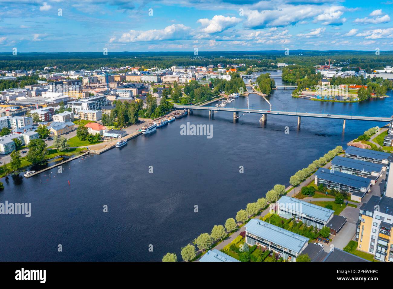 Riverside di pielisjoki a Joensuu in Finlandia. Foto Stock
