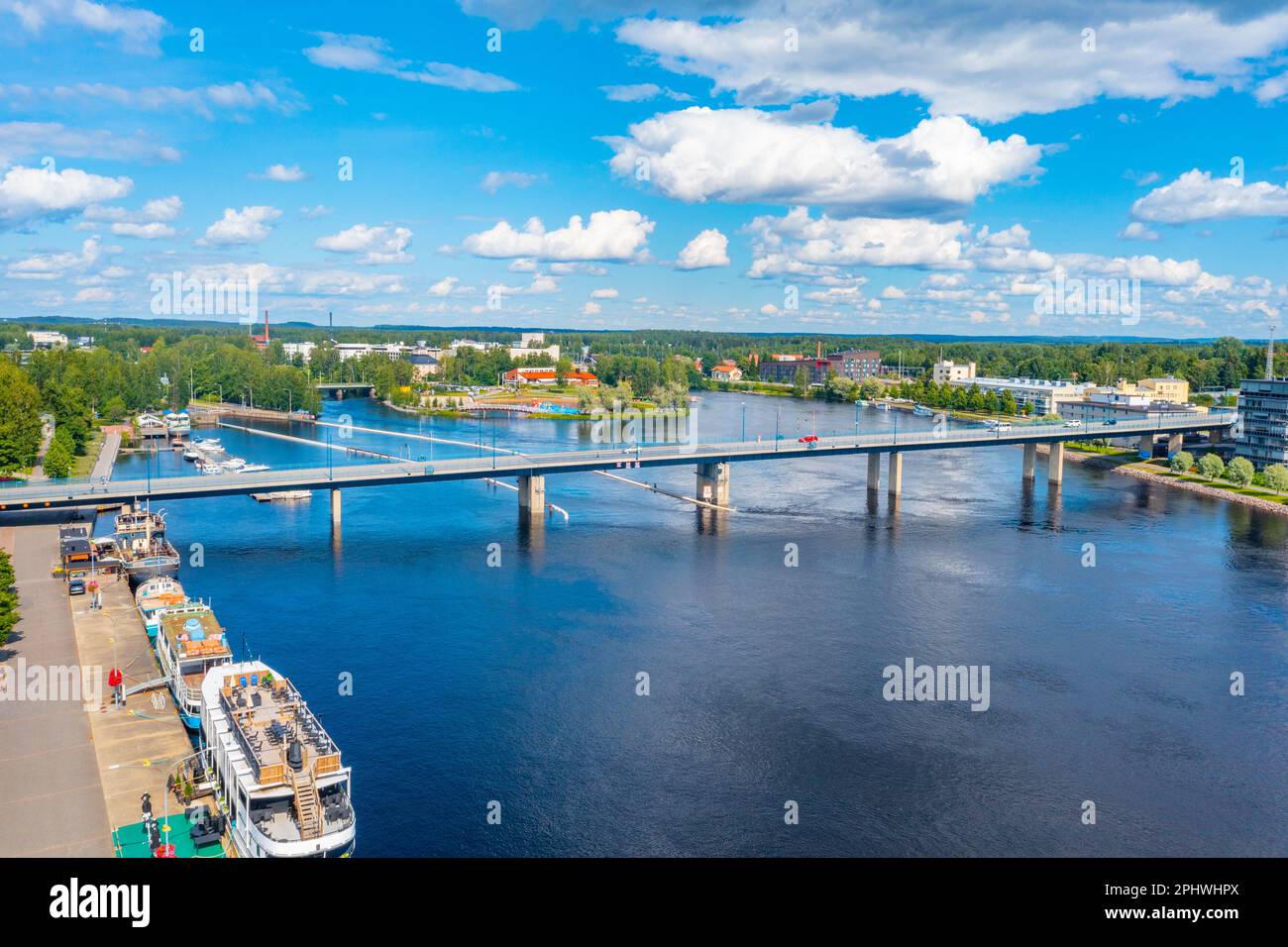 Riverside di pielisjoki a Joensuu in Finlandia. Foto Stock
