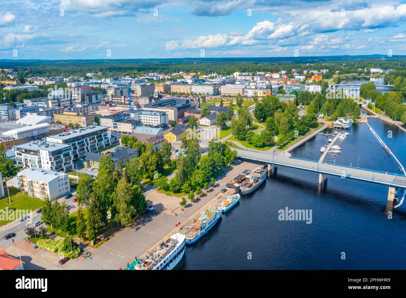 Riverside di pielisjoki a Joensuu in Finlandia. Foto Stock