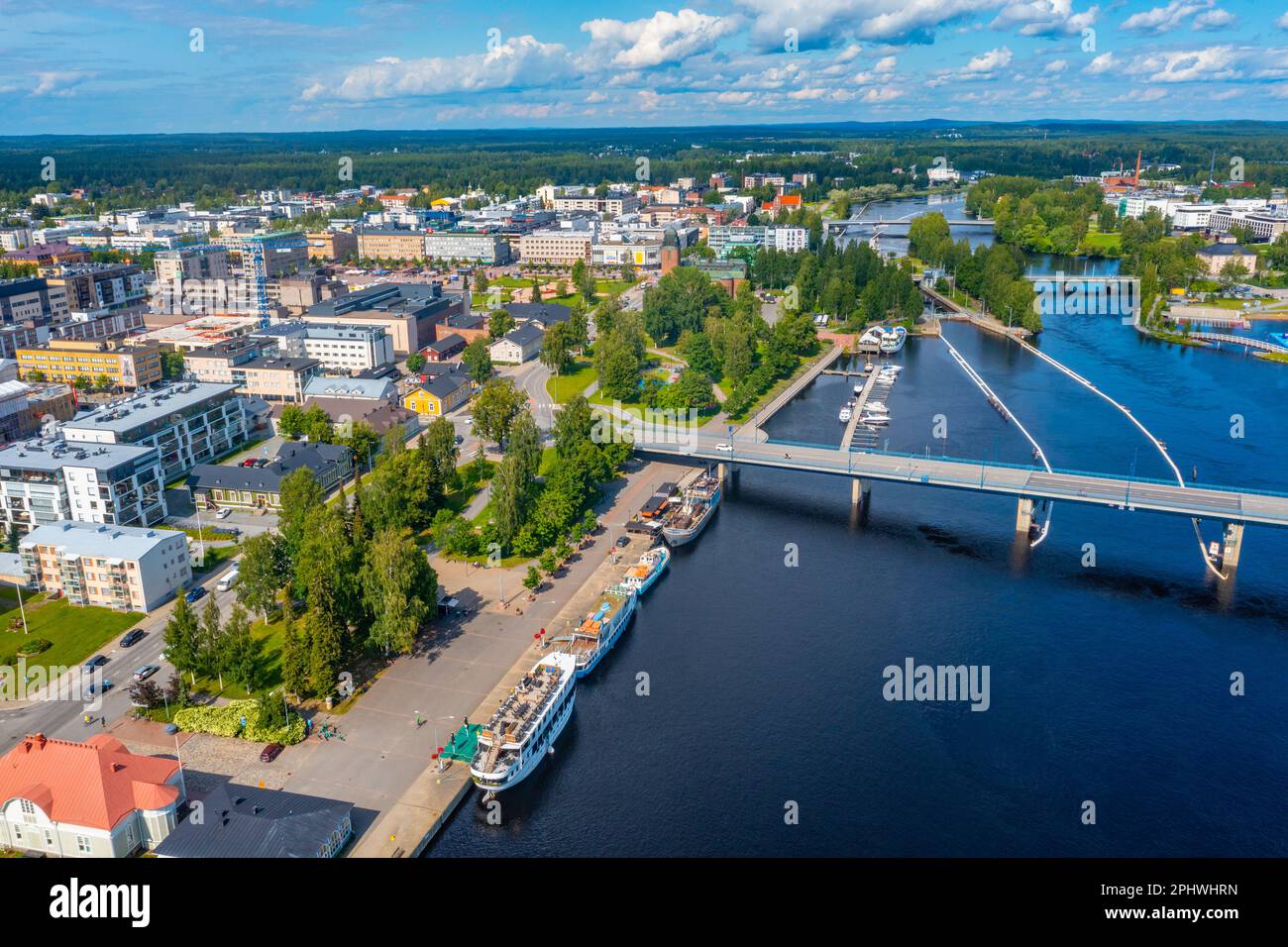 Riverside di pielisjoki a Joensuu in Finlandia. Foto Stock