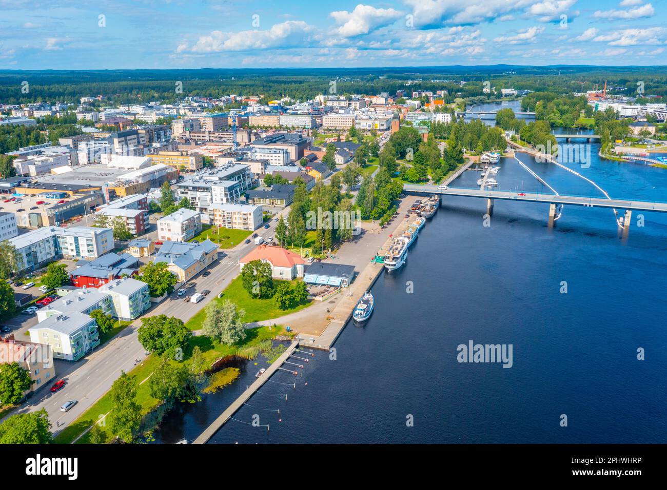 Riverside di pielisjoki a Joensuu in Finlandia. Foto Stock