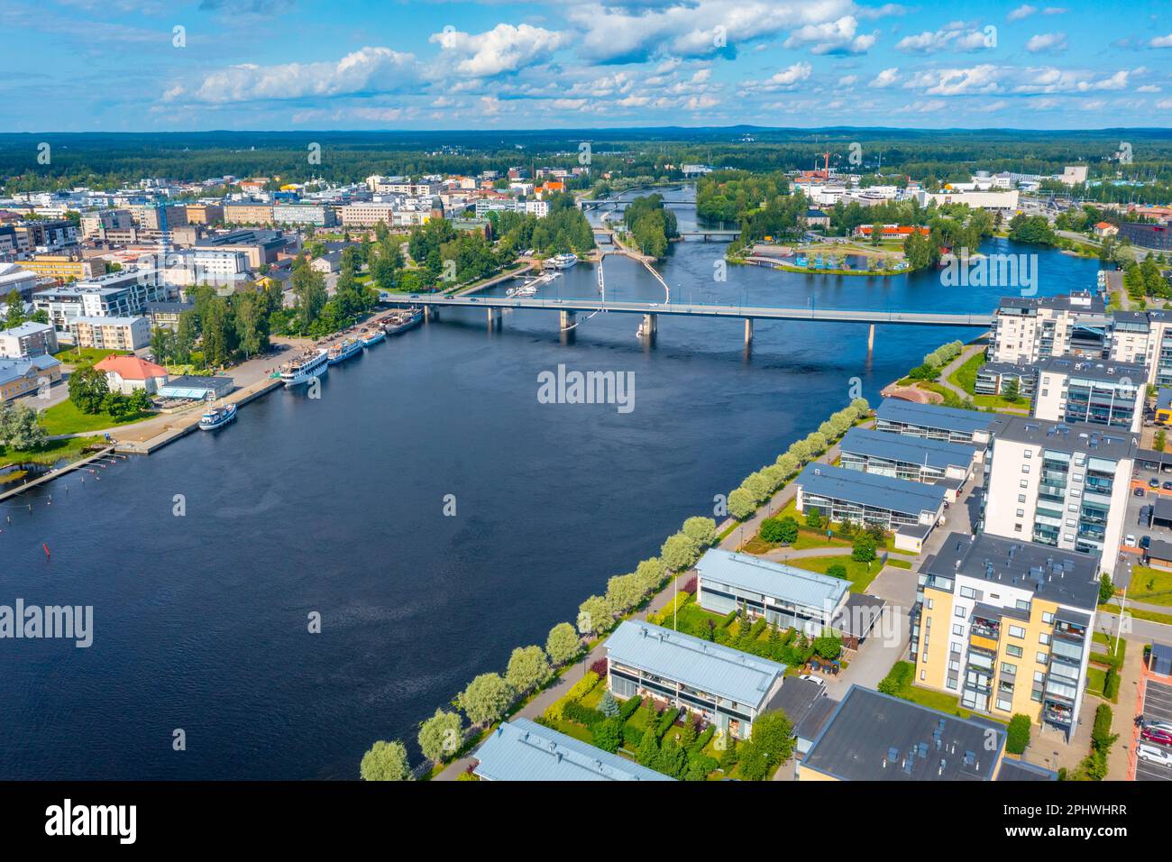 Riverside di pielisjoki a Joensuu in Finlandia. Foto Stock
