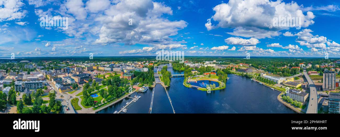 Riverside di pielisjoki a Joensuu in Finlandia. Foto Stock