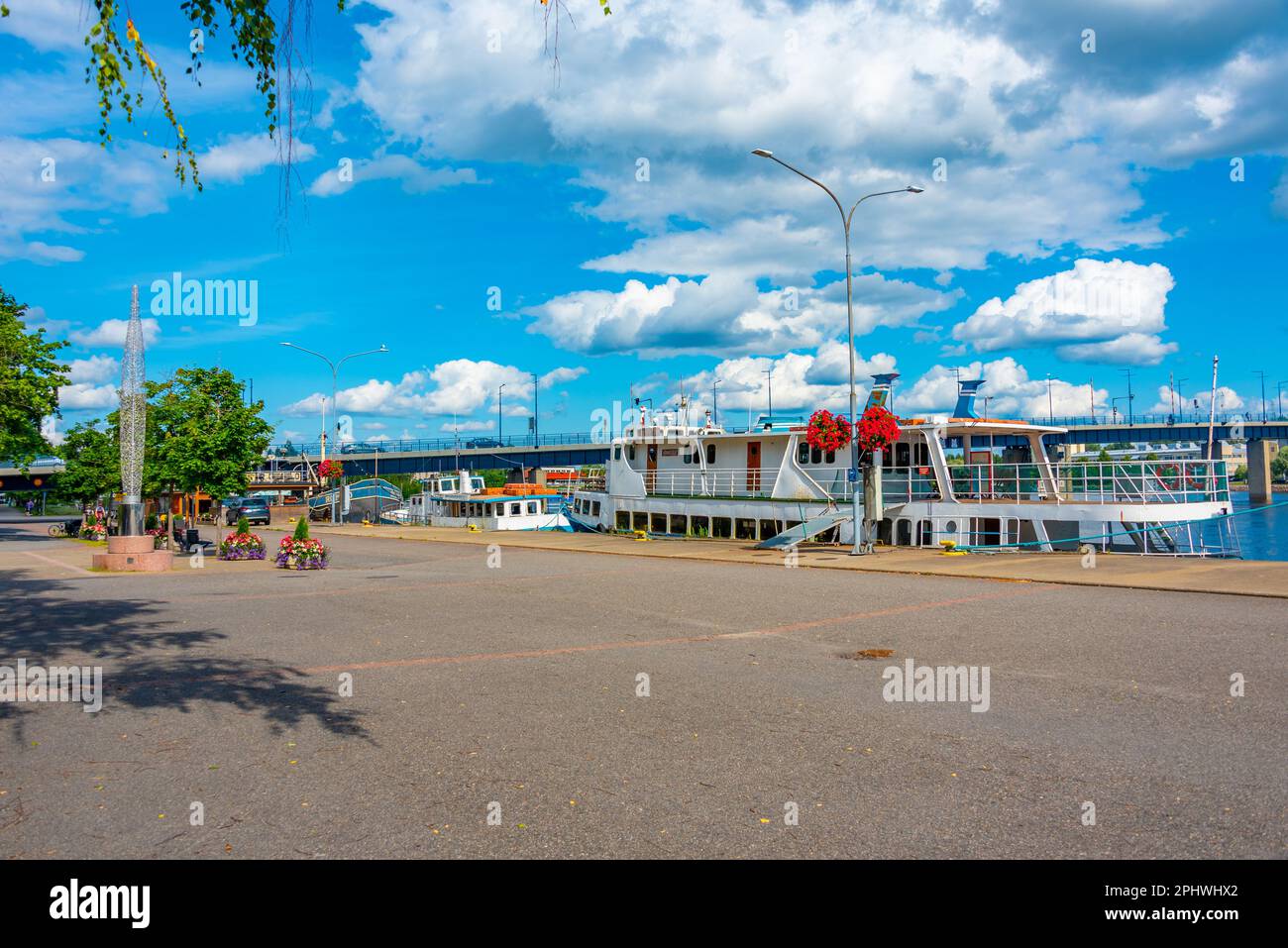 Riverside di pielisjoki a Joensuu in Finlandia. Foto Stock