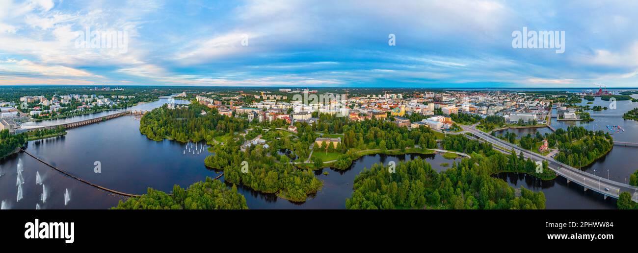 Vista panoramica della città finlandese di Oulu Foto Stock