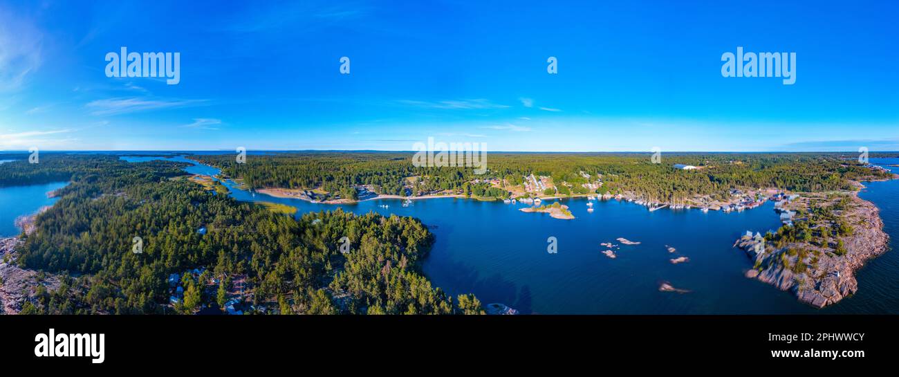Vista panoramica di Käringsund, situato sulle isole Aland in Finlandia. Foto Stock