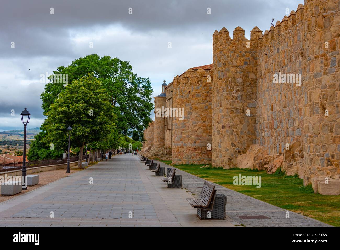 Fortificazione medievale ad Avila in Spagna. Foto Stock