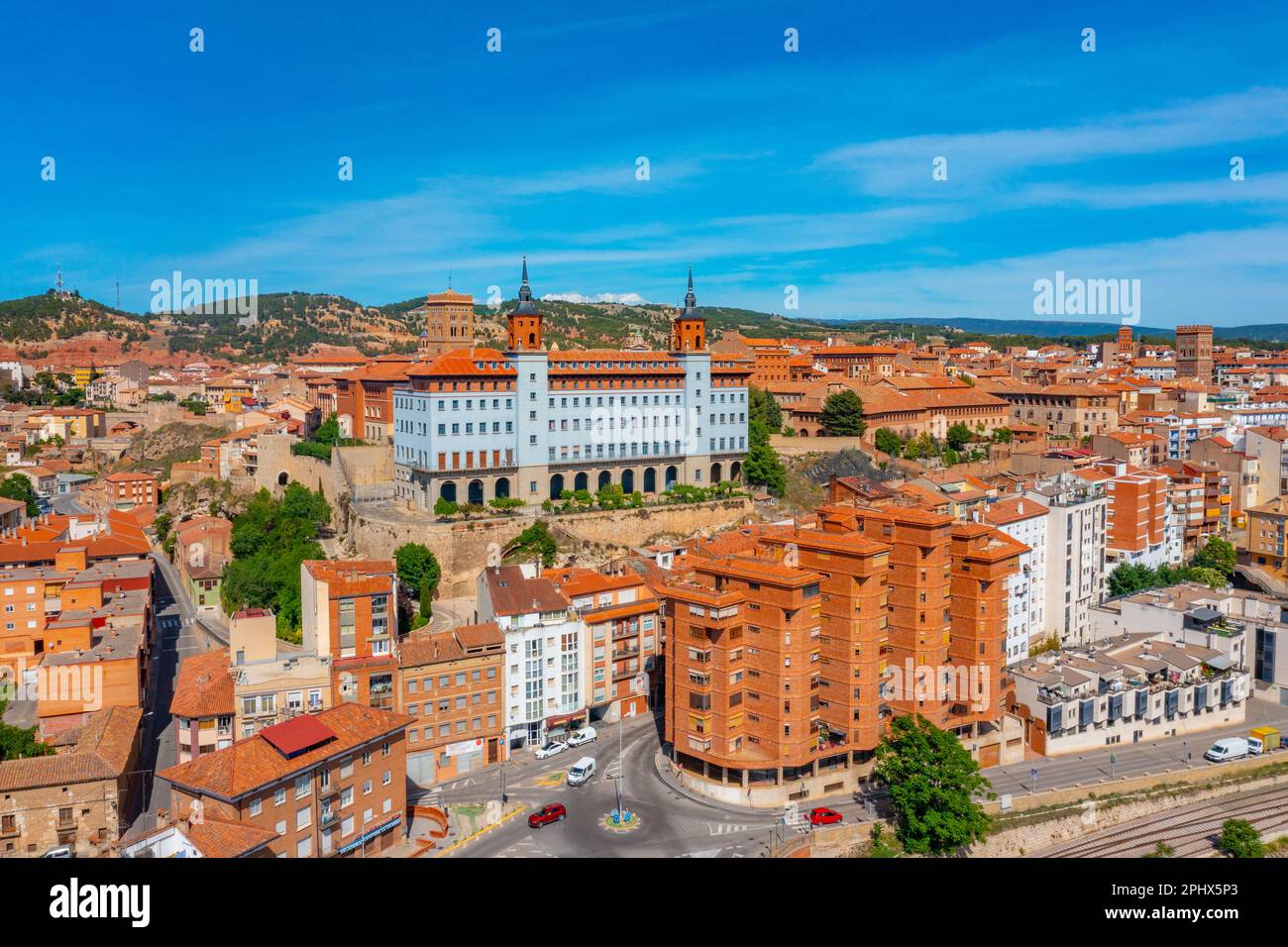 Veduta aerea della città spagnola Teruel. Foto Stock