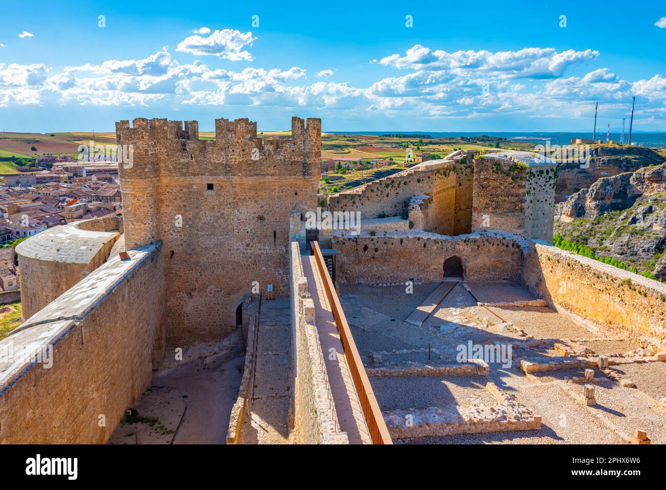 Castello di Berlanga de Duero in Spagna. Foto Stock