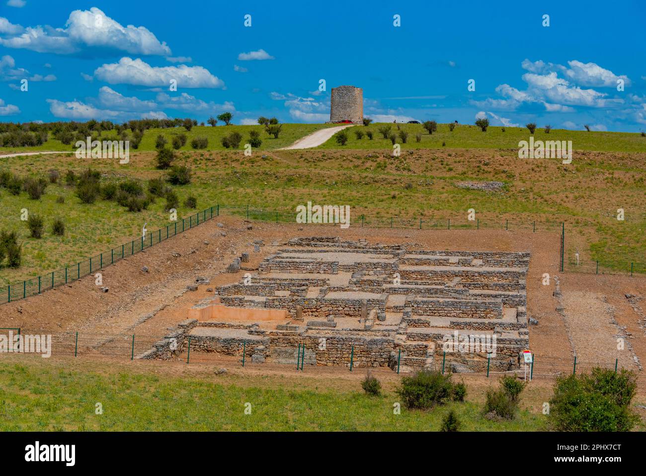 Sito archeologico di Yacimiento de Uxama vicino a Burgo de Osma in Spagna. Foto Stock