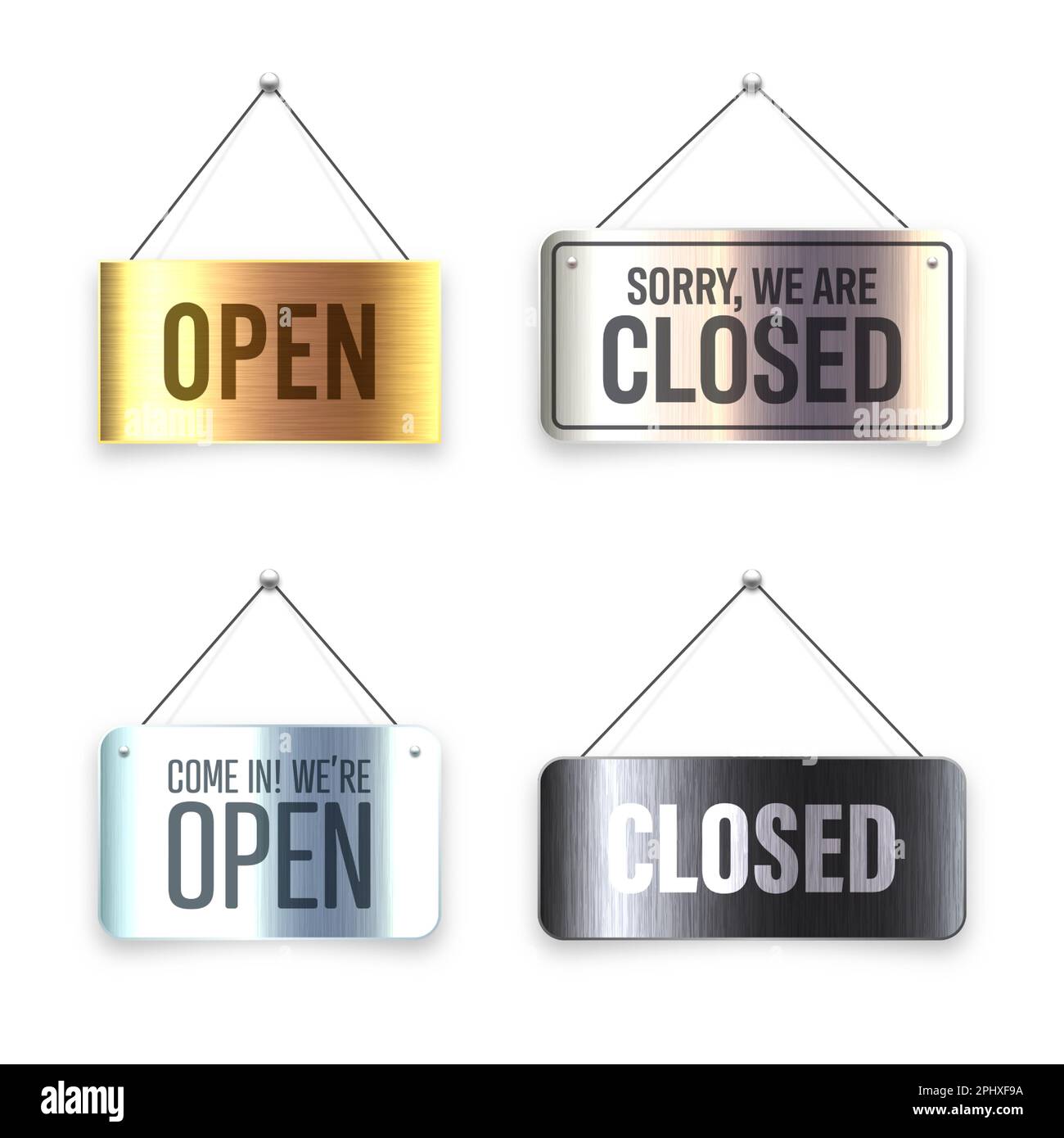 Cartelli vintage open e closed Vector Shop. Banner retrò per negozi aperti  e negozi chiusi per l'illustrazione della porta Immagine e Vettoriale -  Alamy