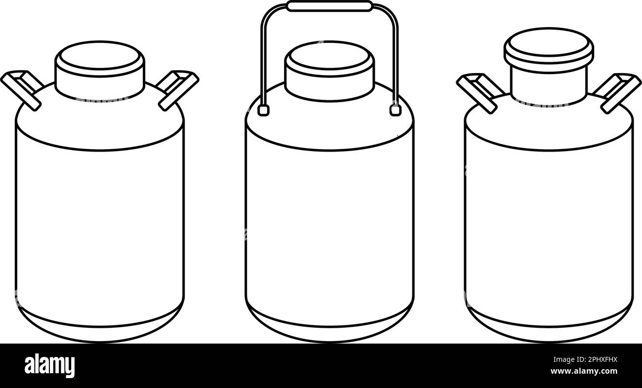Icona contenitore del latte immagine vettoriale. Disegno del contorno della linea del doodle disegnata a mano isolato su sfondo bianco. Illustrazione Vettoriale