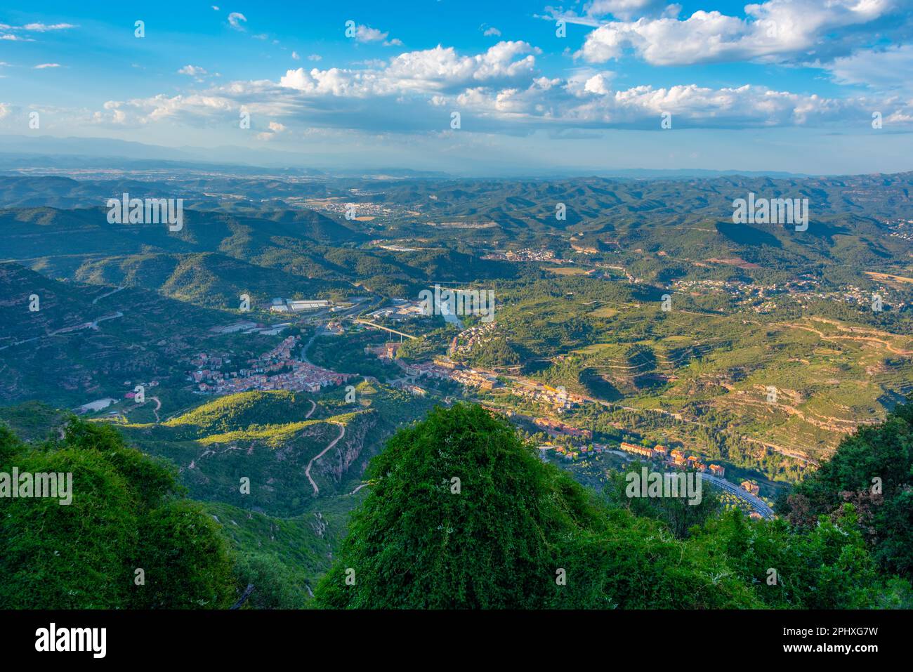 Veduta aerea di Monistrol de Montserrat in Spagna. Foto Stock