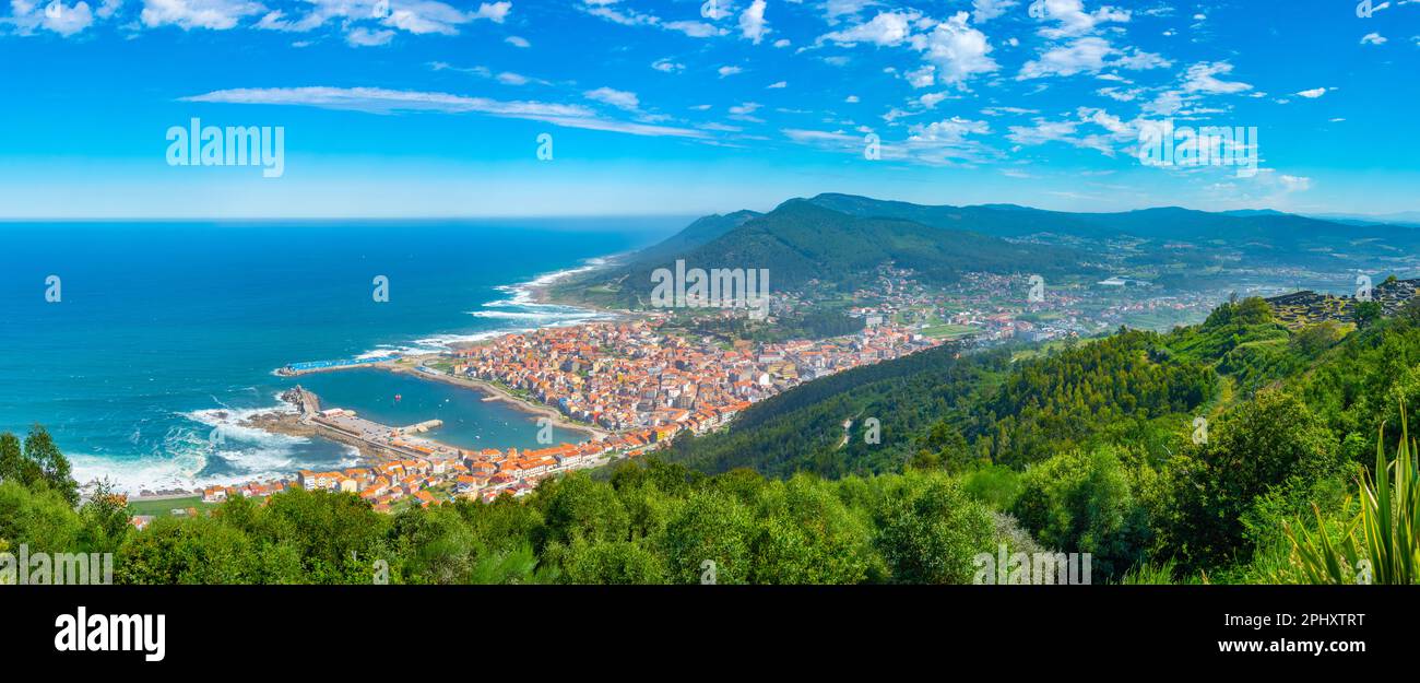 Veduta aerea della città spagnola A Guarda. Foto Stock