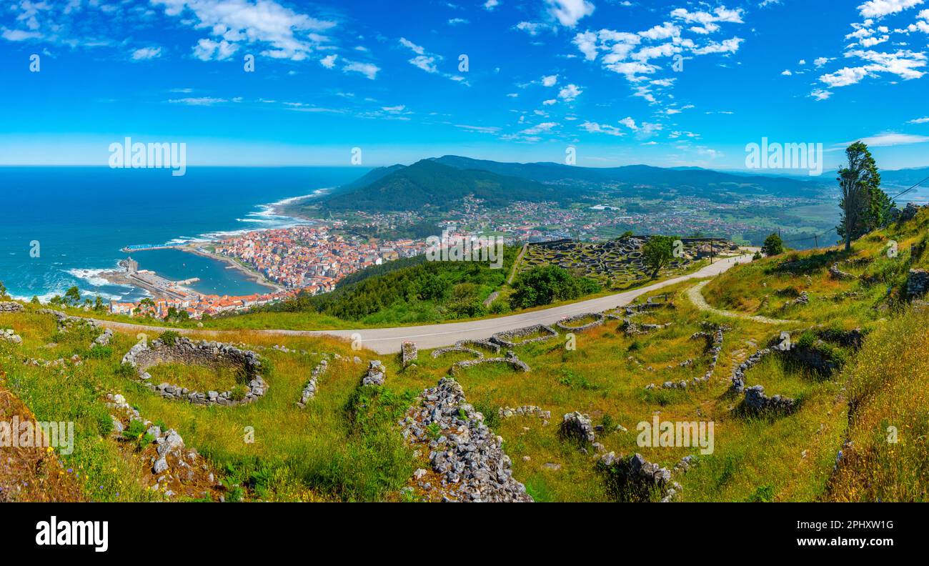 Veduta aerea della città spagnola A Guarda. Foto Stock