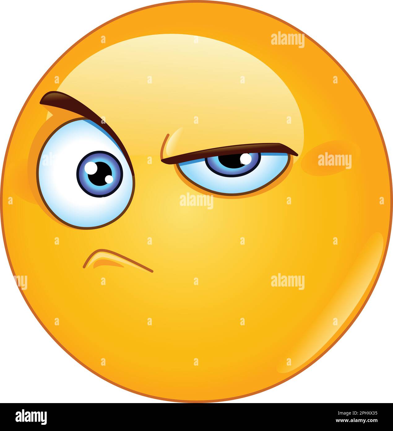 Emoticon emoji dal look scettico Illustrazione Vettoriale