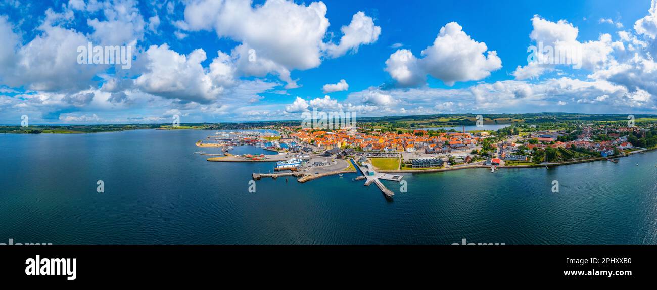 Veduta aerea della città danese Faaborg. Foto Stock